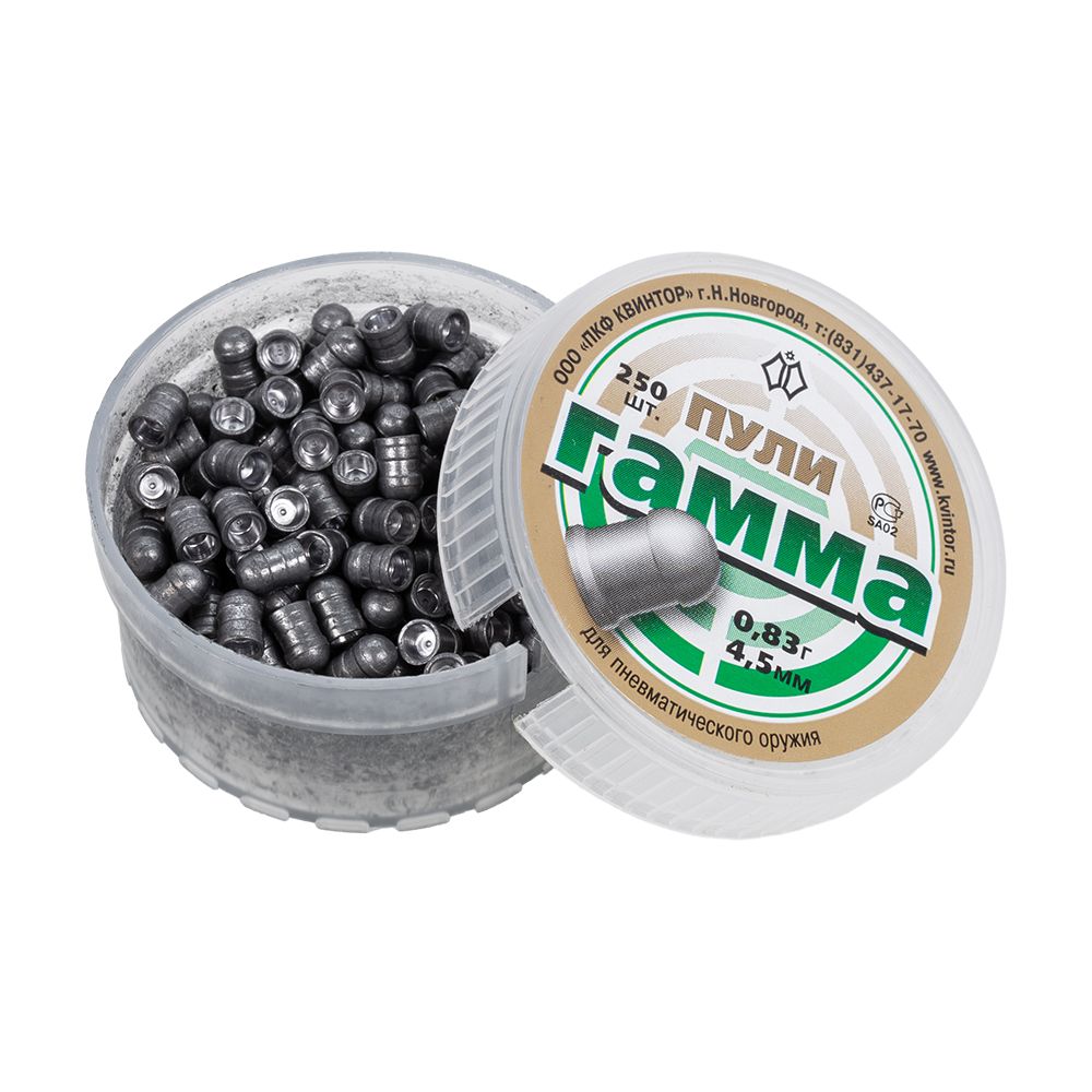 Пуля пневм. Гамма (250 шт.), 0,83гр, кал. 4,5мм 00120774