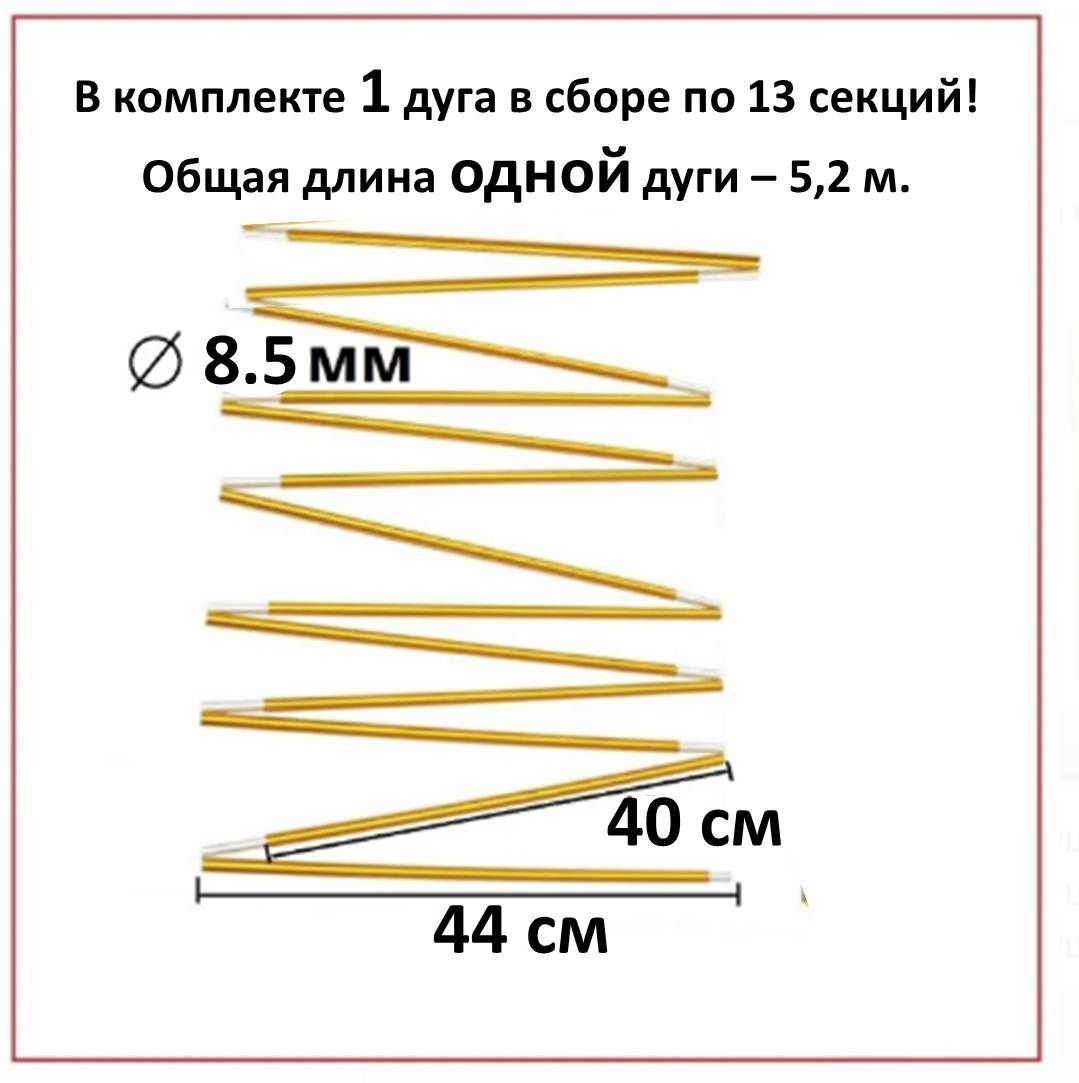 Алюминиевые дуги в сборе для палатки 8,5 мм 1 шт