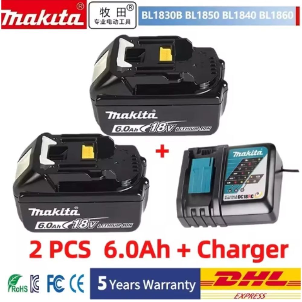 Аккумулятор BL1860B LXT 18В, 6Ач, индикатор заряда, Makita 632F69-8