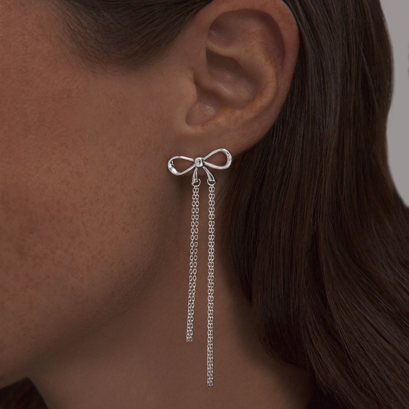 F-Jewelry Серьги длинные серебро 925 гвоздики бантики купить на OZON по низкой цене (1758499080)