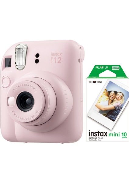 Розовая камера Fujifilm Instax Mini 12 и пленка 10 Mini