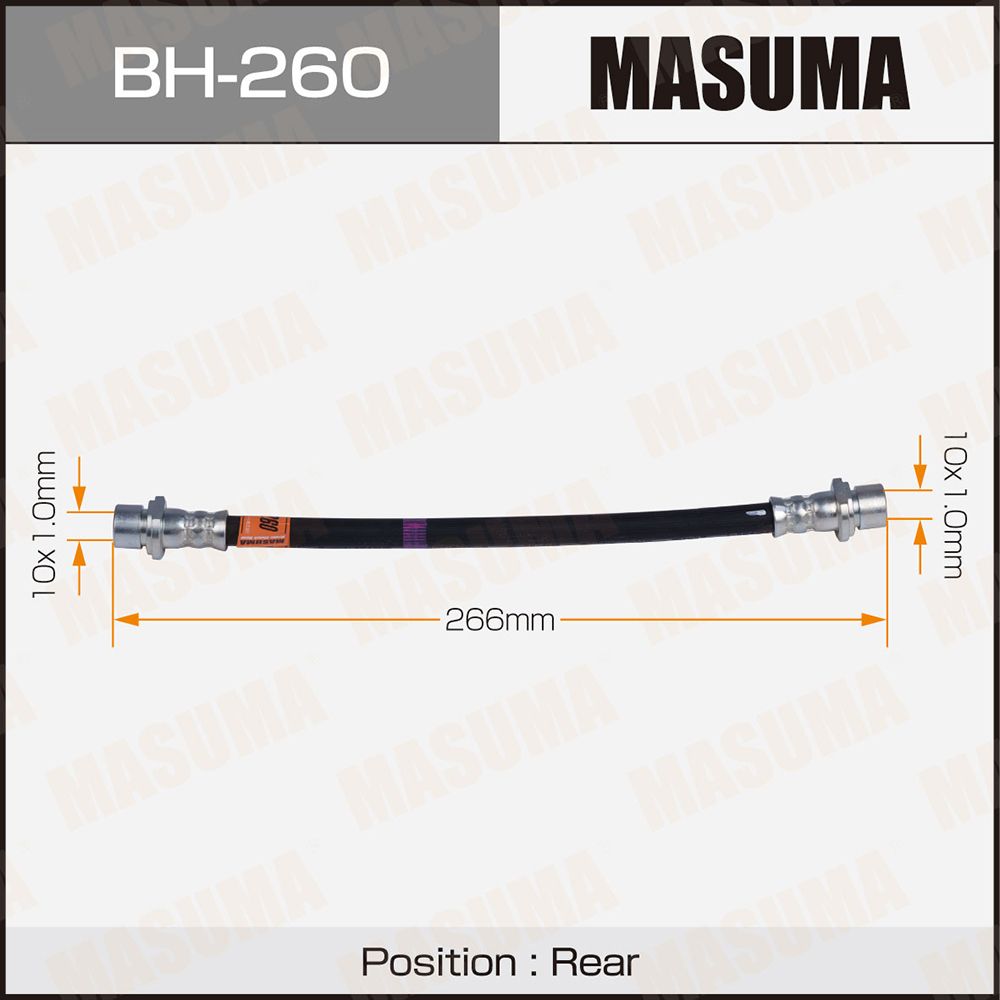 Шланг тормозной Toyota Corolla #E10# задний Masuma MASUMA BH-260