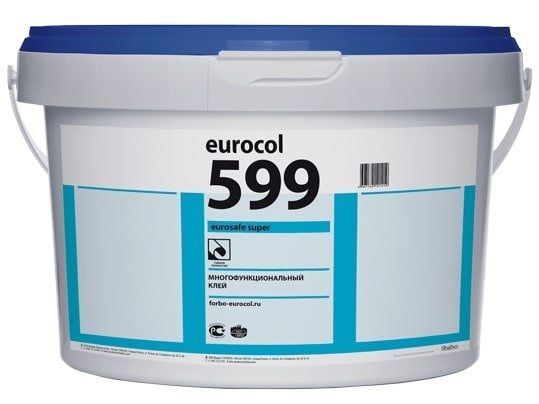 Клей Forbo Eurocol 599 (10кг) EUROSAFE SUPER / для ПВХ-покрытий, резиновых покрытий, виниловых покрытий, ковролина, ковровой плитки, линолеума