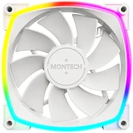 ВентиляторMontechRX120реверсивныйARGB120x120x25mmбелый4-pin27dB145grRet(RX120PWMWHITE)