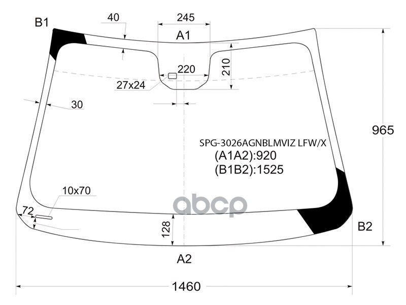 SAT Стекло лобовое (Датчик дождя) Chevrolet Cruze 09-15 / Daewoo Lacetti 08-11