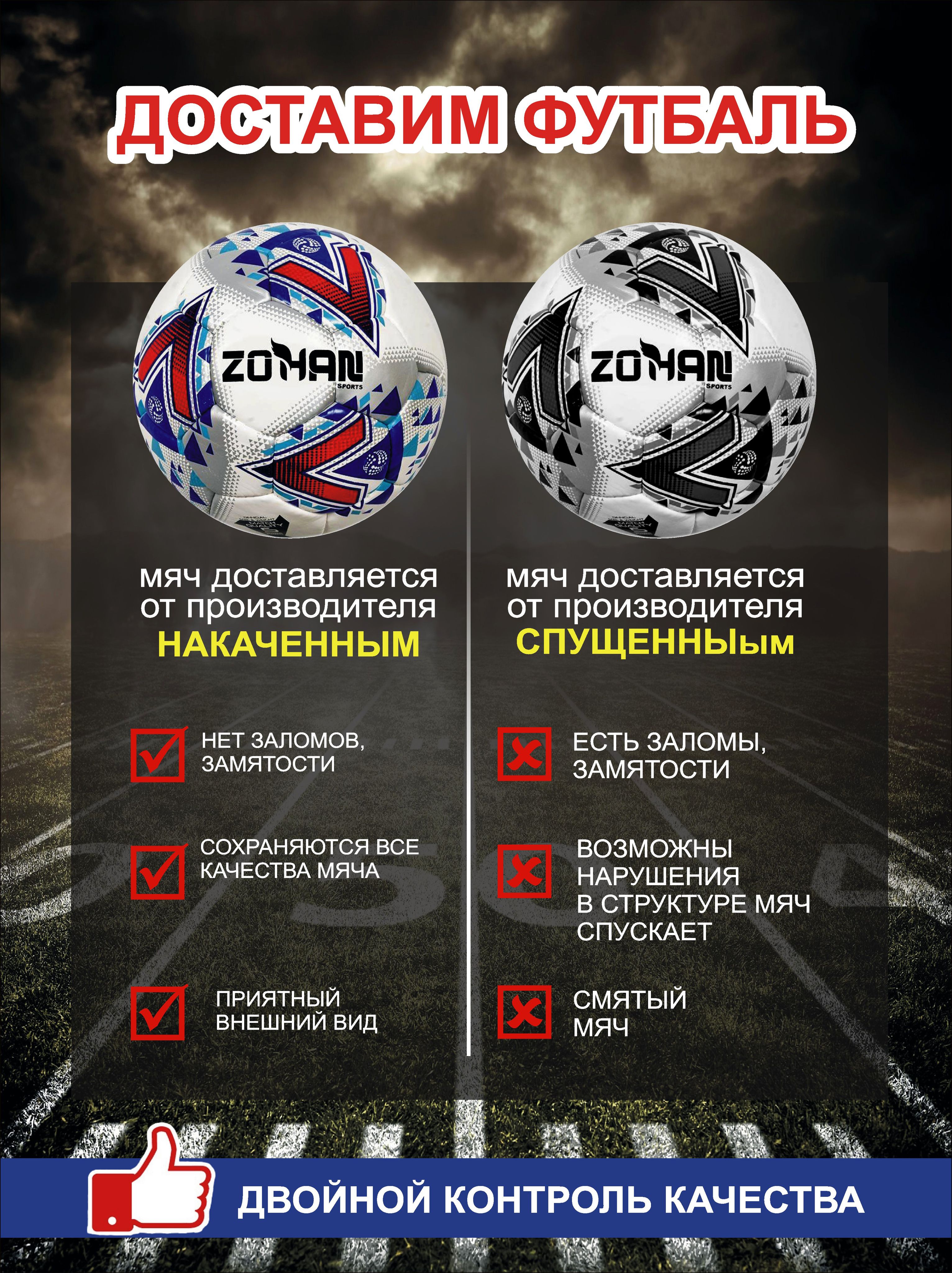 Мяч футбольный, 5 размер,. ручная сшивка,4 подслоя, 32 панели (Вес 420-470г).Пакистан. - фото 3