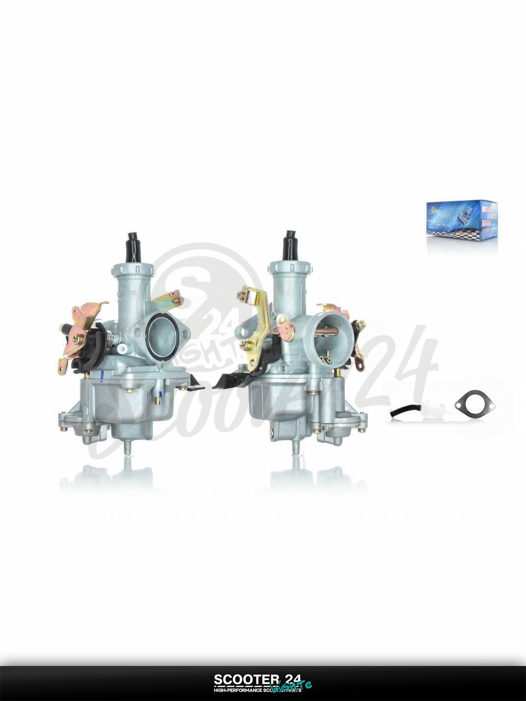 Карбюратор на мопед и мотоцикл PZ27 подсос под трос слева, ускорительный насос справа #PRO "LIPAI"