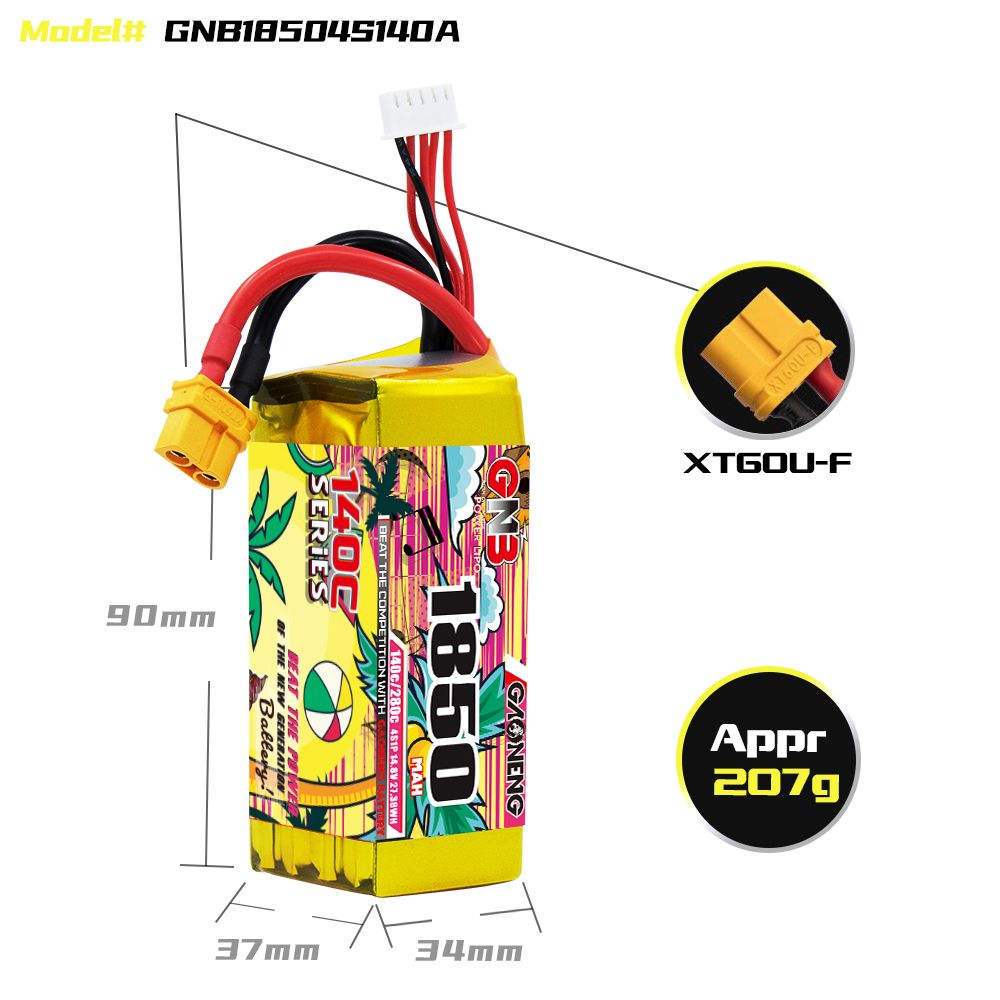 Gaoneng GNB 4S 14.8V 1850mAh 140C Lipo battery