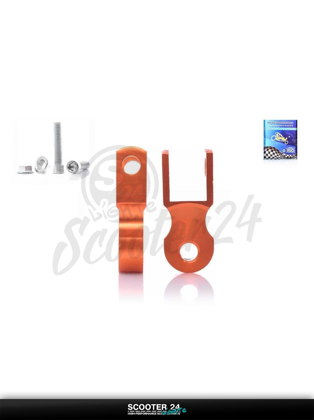 Удлинители амортизаторов 45 мм пара +болты оранжевые "LIPAI" на мотоцикл мопед и скутер / эндуро / питбайк