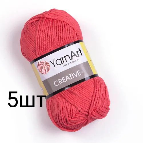 Пряжа для вязания YarnArt Creative, 100% хлопок 50гр/85м 5 штук, 236 коралл  #1