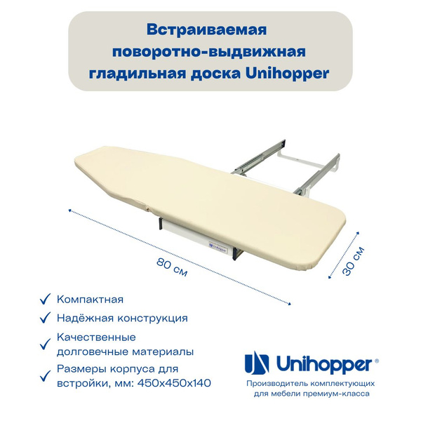 Встраиваемая доска Unihopper Выдвижная поворотная гладильная доска для ...