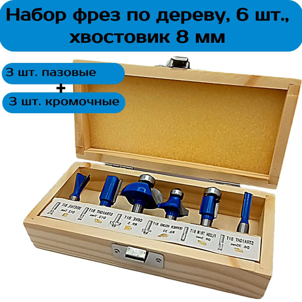 Концевая Калевочная, Пазовая Набор фрез Фрезы по дереву, 12х47 мм ...