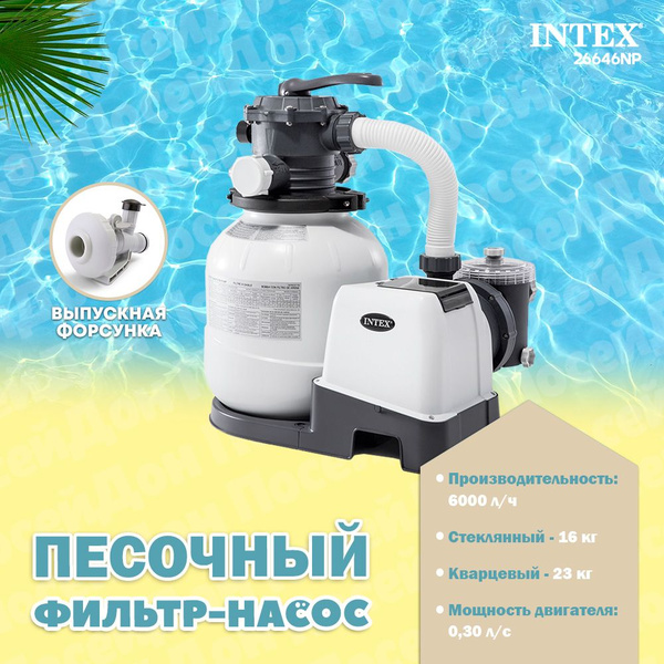 Песочный фильтр насос для бассейна KRYSTAL CLEAR SX2100 6000 л/ч Intex ...