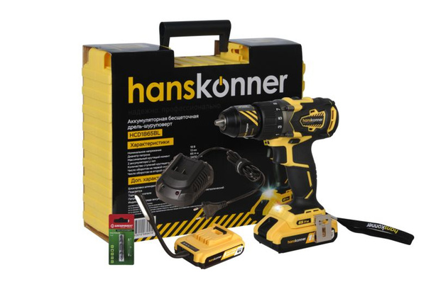 Шуруповерт Hanskonner HCD1865BL - купить по низкой цене в интернет ...