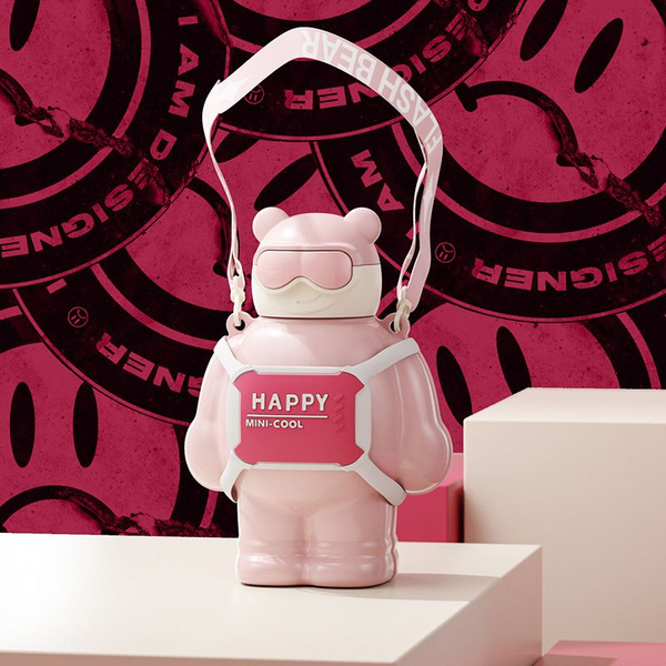 Вакуумная колба Thunderbolt Bear Girl Портативная соломенная чашка для ...