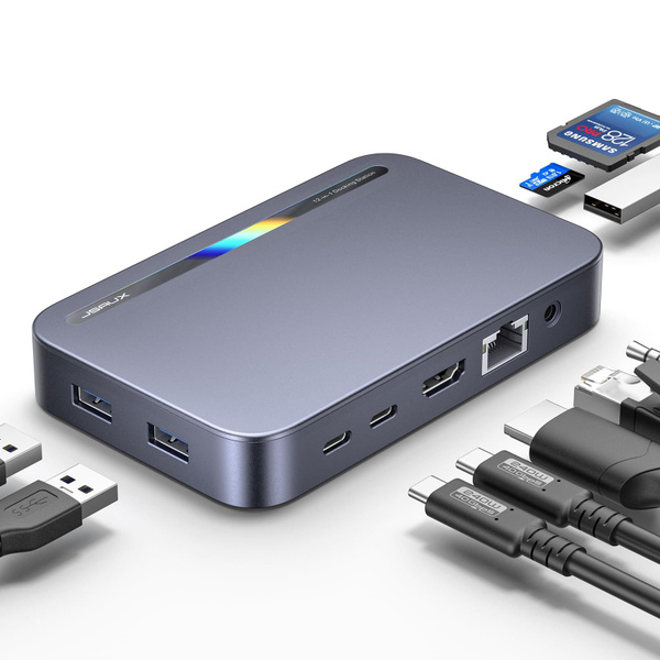Док-станция USB-C 10 в 1, док-станция для ноутбука JSAUX с 4K HDMI ...