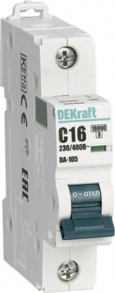 Купить Автоматический выключатель DEKraft / ДеКрафт ВА-105, 1P 6А ...