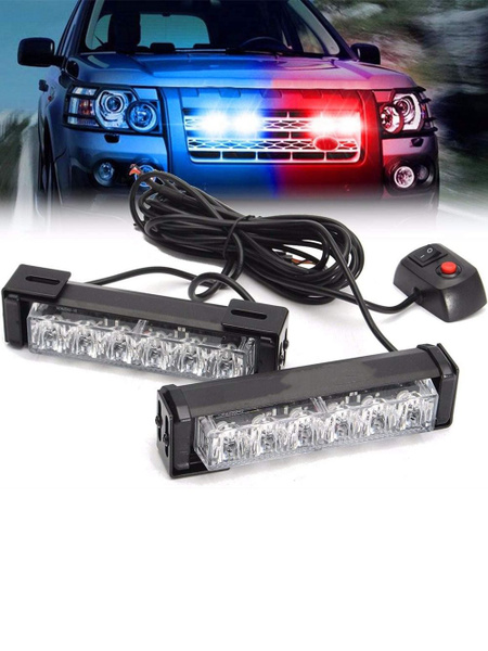 Стробоскоп под решетку радиатора красный синий свет 4 led 12-24V ...