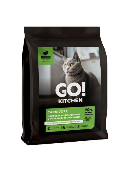 GO KITCHEN корм для котят и кошек всех возрастов с лососем и форелью 1 ...
