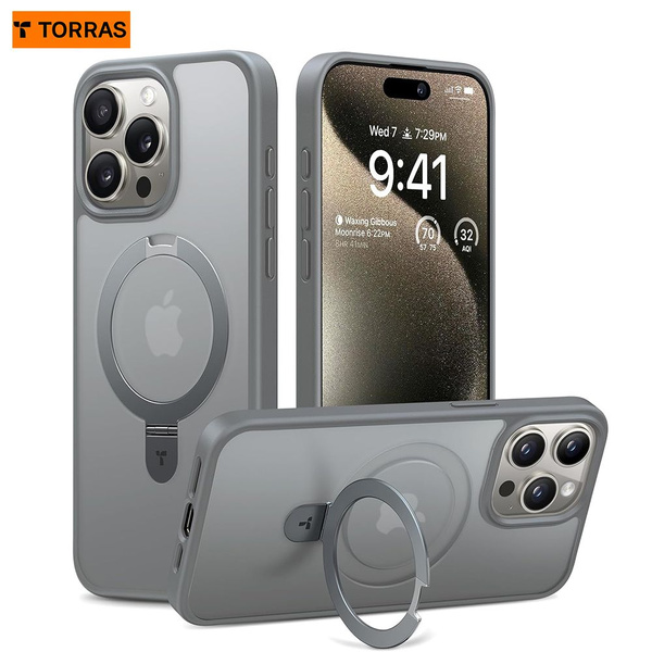 TORRAS 2024 Новый чехол для iPhone 15 Pro с подставкой, супермагнитная ...