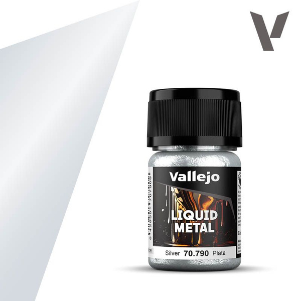 Краска металлическая лаковая Vallejo Liquid / 70.790 Серебро 35мл ...