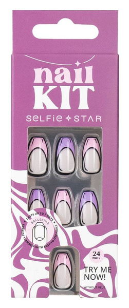 Набор накладных ногтей формы балерина Short Length Nails Kit Comic ...