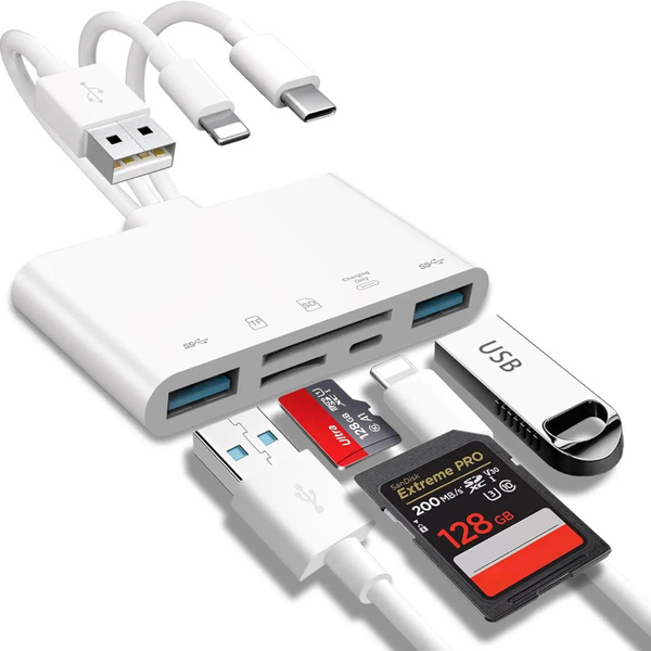 5-в-1 Устройство для чтения карт памяти USB OTG адаптер Слоты карт ...