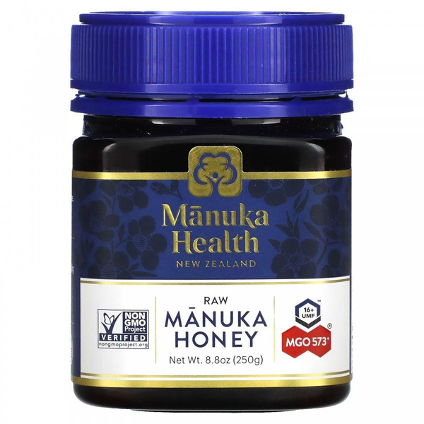 Manuka Health, Необработанный мед манука, UMF 16+, MGO 573+, 250 г (8,8 ...
