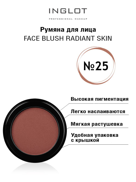 INGLOT Румяна для лица компактные Face blush radiant skin 25 - купить с ...
