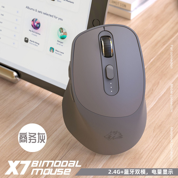 Мышь беспроводная Поддерживаемая Bluetooth тихая, серый - купить по ...