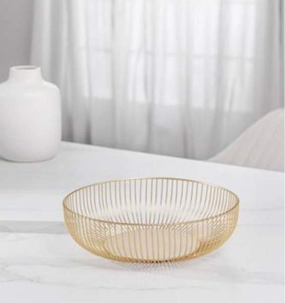 Фруктовница металлическая золото/Ваза для фруктов/корзинка ...