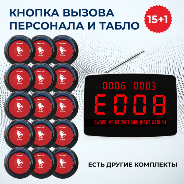 Табло отображения вызова и оповещения персонала - 1 шт., кнопка вызова ...