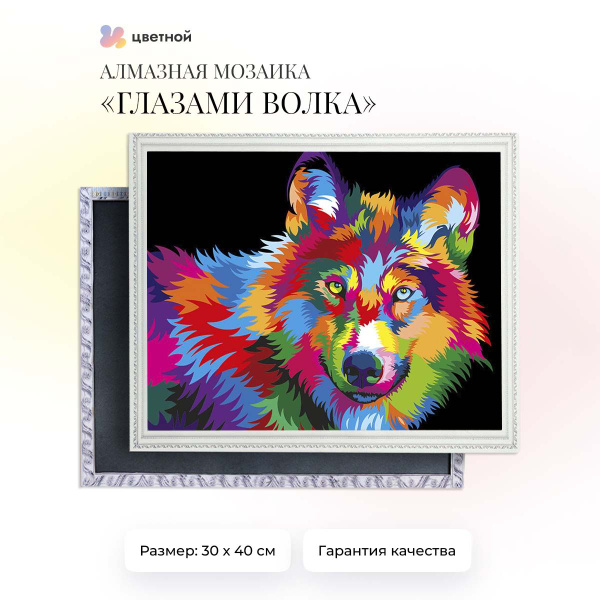 Алмазная мозаика на подрамнике 30х40 см полная выкладка ТМ Цветной ...