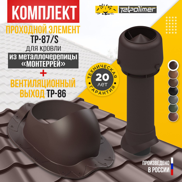 Комплект вентиляционный выход TP-86 с утеплителем +проходной элемент 87 ...