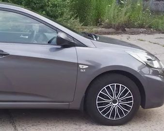 Крыло HYUNDAI SOLARIS Хендай Солярис (2010-2017) SAE - СЕРЫЙ переднее ...