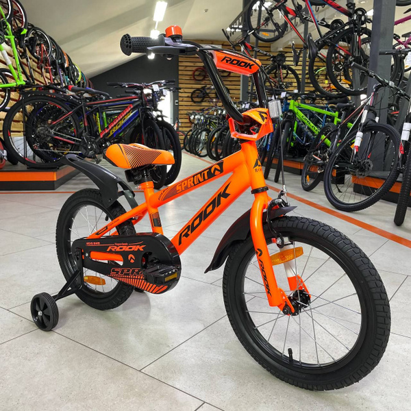 Велосипед детский 16" дюймов Rook Sprint, рост 105 -120 см, оранжевый ...
