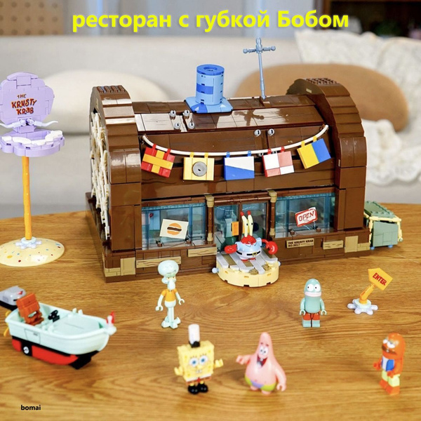 Игрушки из строительных блоков, ресторан с губкой Бобом, световые ...