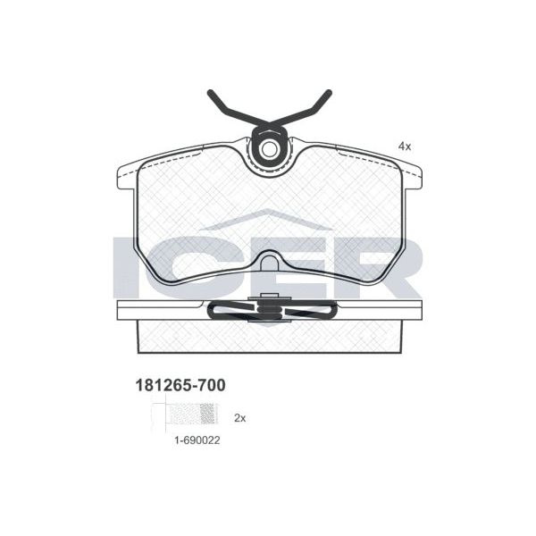 Колодки тормозные ICER 181265-700 - купить по низким ценам в интернет ...