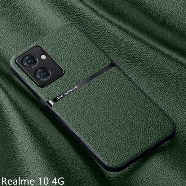 Текстура Кожа чехол для Realme 10 4G Магнитное притяжение внутри ...