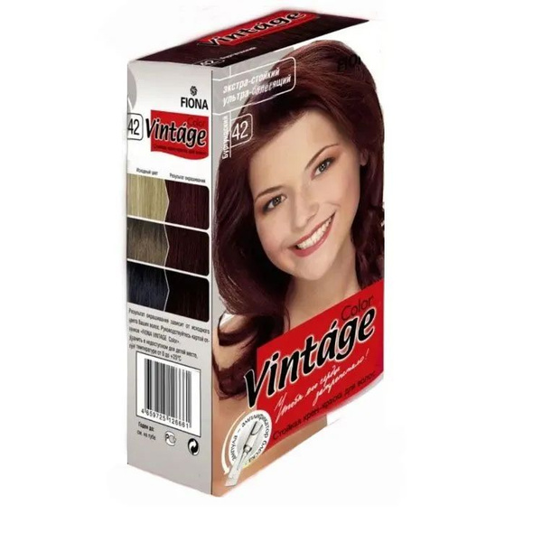 Fiona Краска для волос, Vintage Color, тон 42 Бургундский - купить с ...
