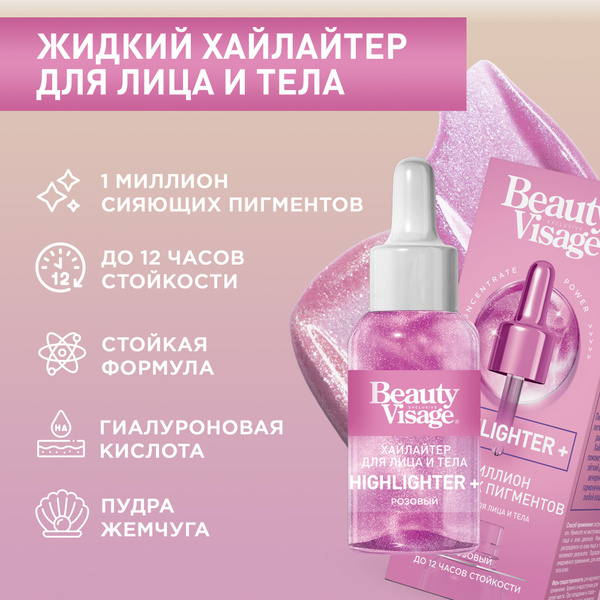 Fito Cosmetic, Жидкий Хайлайтер для контуринга лица и тела Розовый ...