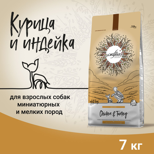 Сухой корм для взрослых собак миниатюрных и мелких пород из ягненка с перепелко