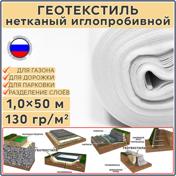 Геотекстиль купить по выгодной цене в интернет-магазине OZON (1590028012)