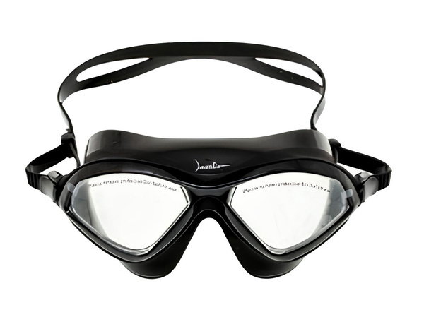Очки для плавания MARLIN SWIM, черный силикон, прозрачные линзы ...