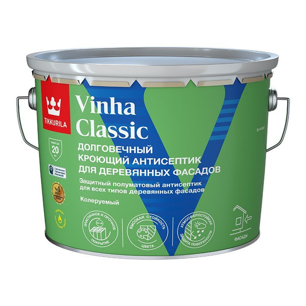 Tikkurila Vinha Classic Краска для деревянного фасада 9 л - купить с ...