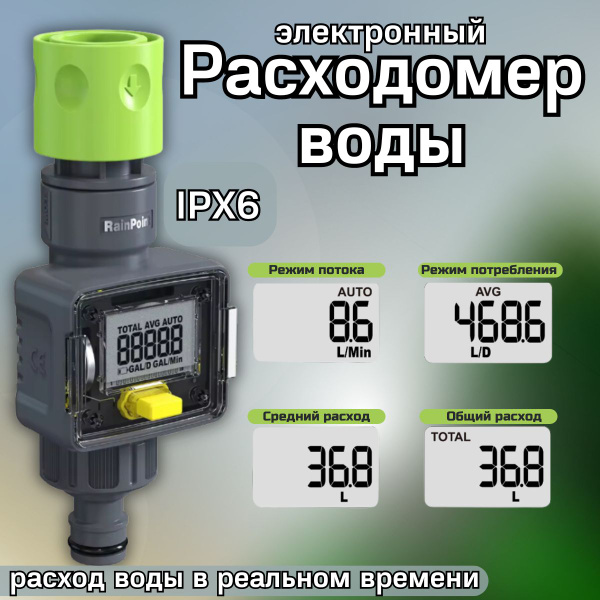 Характеристики Цифровой расходомер воды / Измеритель расхода жидкости ...