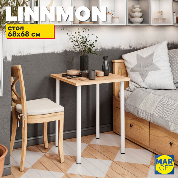 Стол обеденный IKEA Нераскладной Столы кухонные LINMONN_белый с белыми ...