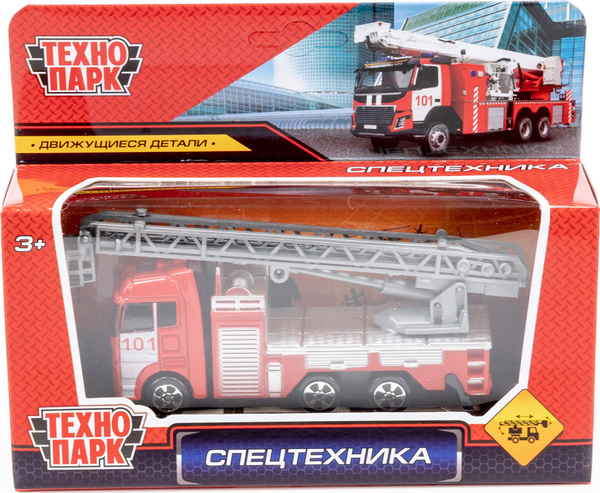 Машинка ТехноПарк Спецтехника Пожарная машина с движущимися деталями ...