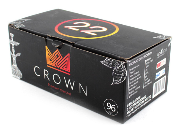 Уголь для кальяна кокосовый CROWN 22мм - купить с доставкой по выгодным ...