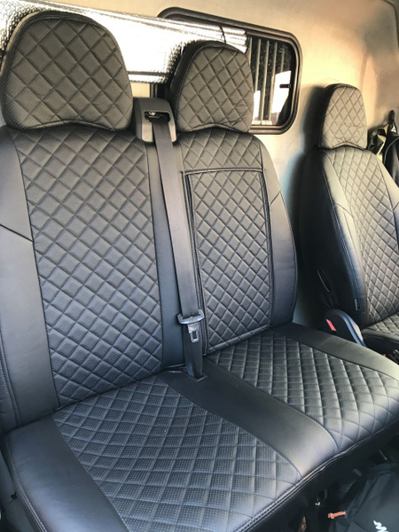 Чехлы ЭКОКОЖА Черны ромб Fiat Ducato Peugeot Boxer Citroen Jumper ...